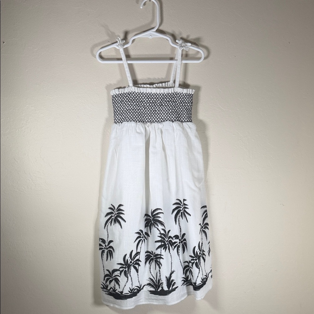 ♠️Janie and Jack♠️White and Black Palm Tree Dress